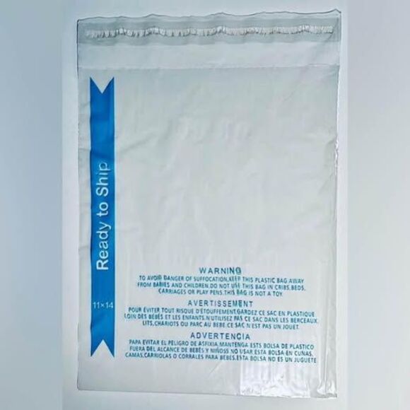 11x14 Clear Shipping sealable Poly Bags w/ Suffocation Warning 100ct - Picture 1 of 2